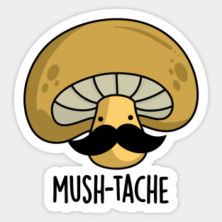 Mush-tache Cute Moustache Mushroom Pun Sticker